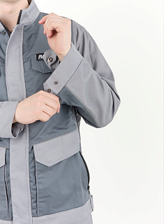 Антарес Костюм ИТР с полукомбинезоном NEW ENERGY (смесовая, серый/т.серый)